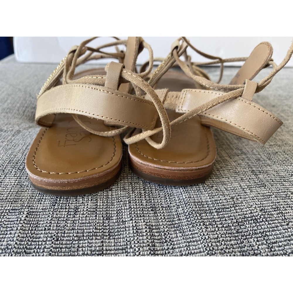 Franco Sarto Women's Morale Sandals Size 7M Ankle Lace Gold Chain Details - Picture 5 of 8